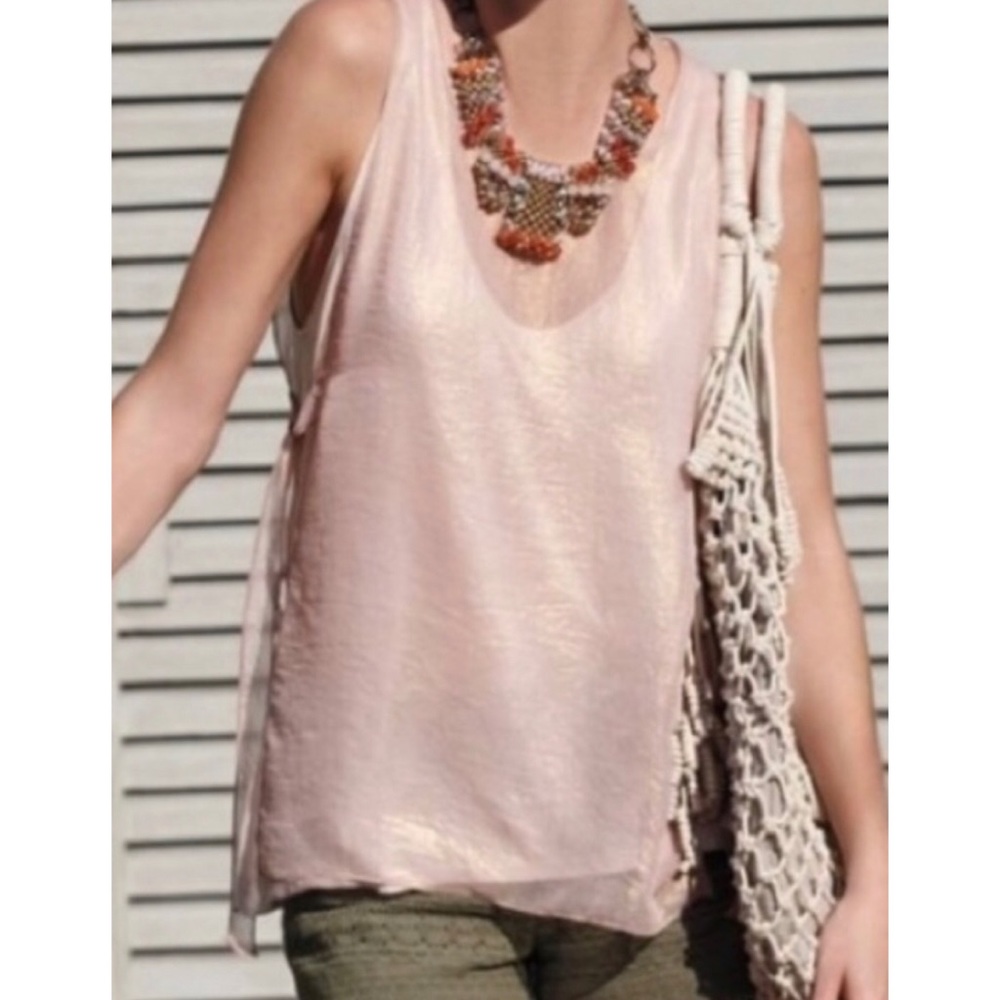 DELETTA Rose Gold top XS Anthropologie